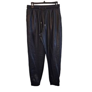 Bagatelle Black Faux Leather Jogger Pants Size Medium